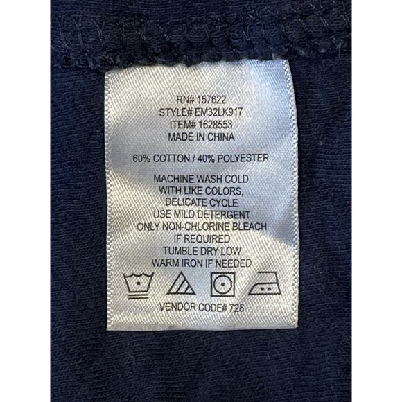 Eddie Bauer Sweater Adult XL Blue Quilted 1/4 Button Long Sleeve Pullover-Casual - Picture 9 of 10